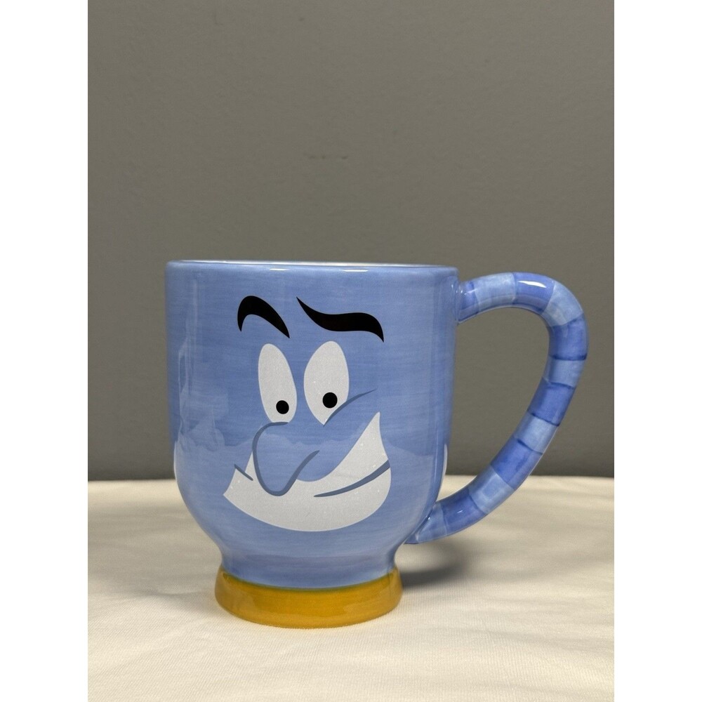 Disney Parks Aladdin Genie Mug Blue Ceramic HTF Rare Character Coffee Cup